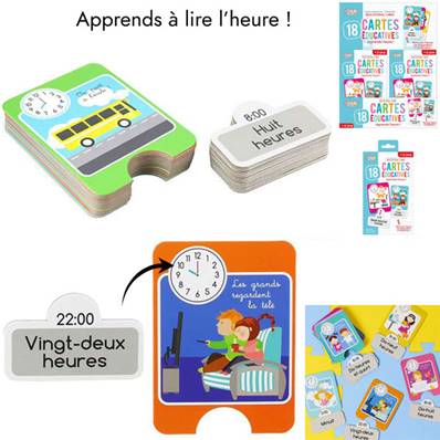 Carte Educative J'apprends L'heure