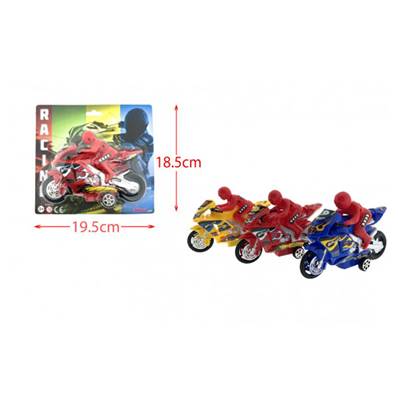 Blister Moto avec Pilote 3 Couleurs 16 Cm