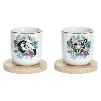 Coffret 4 p Tasses Fauve 10 cl