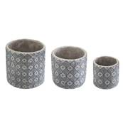 Cache Pot Ciment Rond x 3