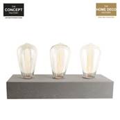 Deco Lumineuse Beton 3 Ampoules Vintage