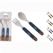 Set Mélamine Cuillère Fourchette 13,5 Cm 4 Assortiements