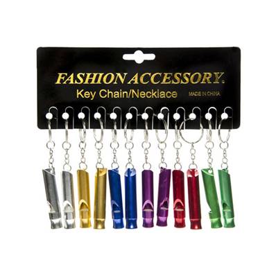 Porte Clefs Sifflet Long Métal