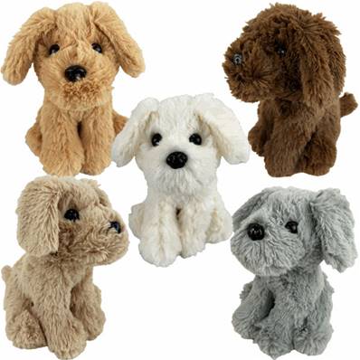 Peluche Chien Assis 20 Cm 5 Assortis