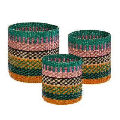 Panier Seagrass Multicolor Pop X3