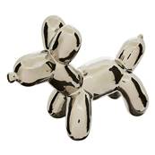 Chien déco Théo  13,5cm céramique argent 