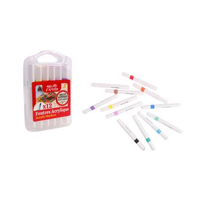 Boite 12 Feutres Acrylique Multi Supports
