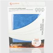 Zip Album Elite Toploader – Blue – 360 pockets Phoenix Shield©