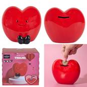 Tirelire Coeur Kawaii  14.2 x 12.5 x 11.5 Cm