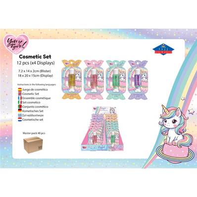 Gloss à Lèvres Licorne Parfumé aux Bonbons 7.2 x 14 x 2 Cm