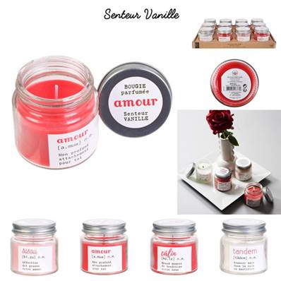 Bougies Mini Bocal Mots d'Amour