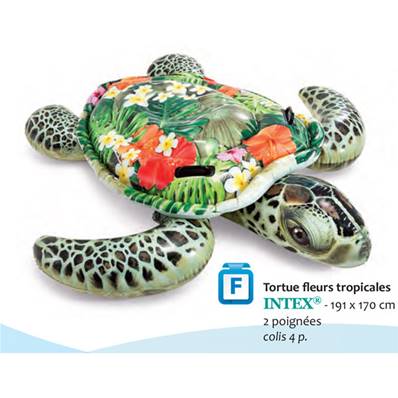 Tortue Chevauchable Decor Fleurs 191x170 Cm