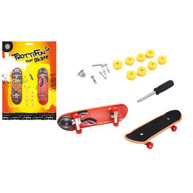 Blister 2 Trotti Fun Skates 9,5 Cm avec Roues et Vis de Rechange