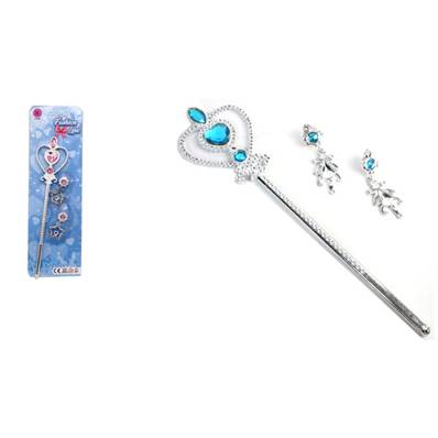 Beauté Princesse Sceptre 32 Cm avec 2 Boucles d'oreille 2 Couleurs