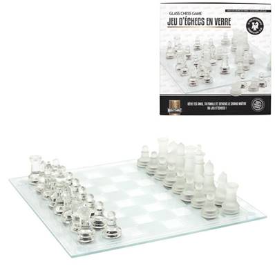 Jeu d'Echecs en verre 25 x 25cm 