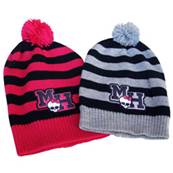 Bonnet  Pompon Raye 2 Couleurs