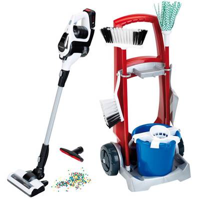 KLEIN - Chariot de Menage + Aspirateur Bosch Unlimited