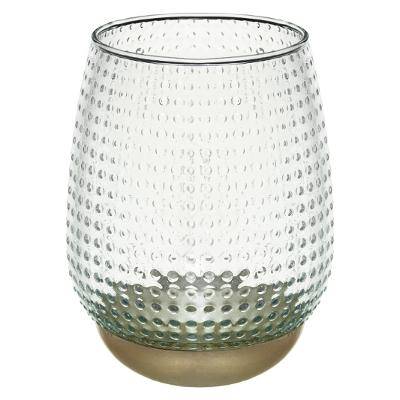 Photophore Verre Base Gold Cosy H 15