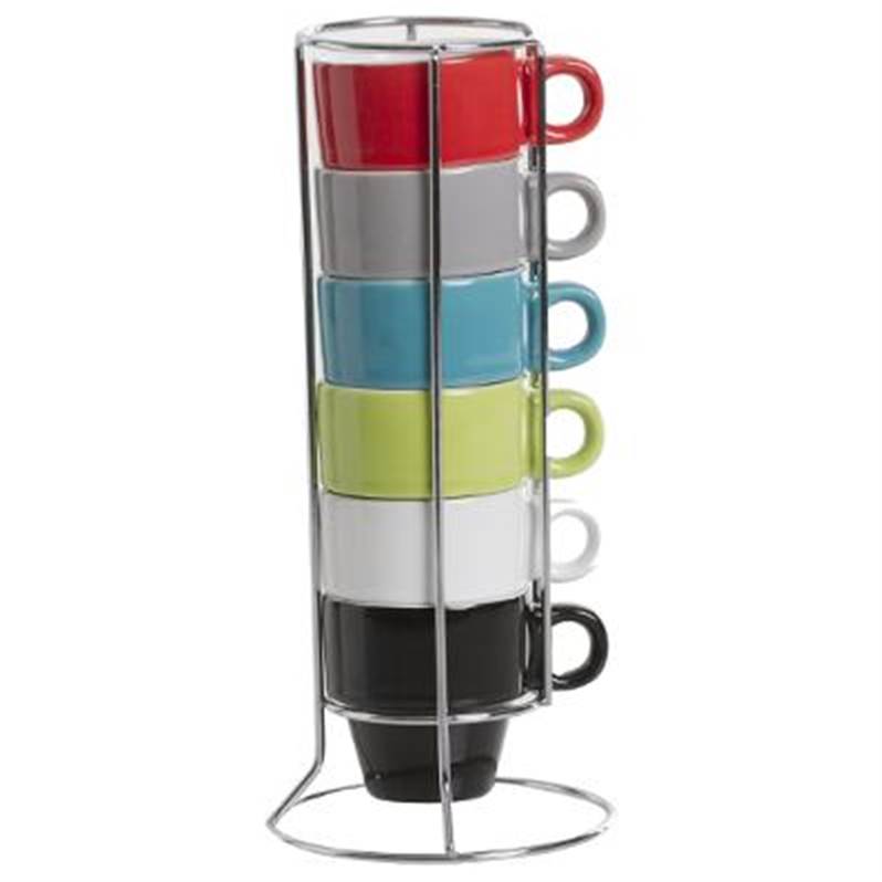 6 Tasses Sur Rack