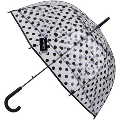Parapluie Dôme Transparent à Pois Ø86cm, 8 baleines