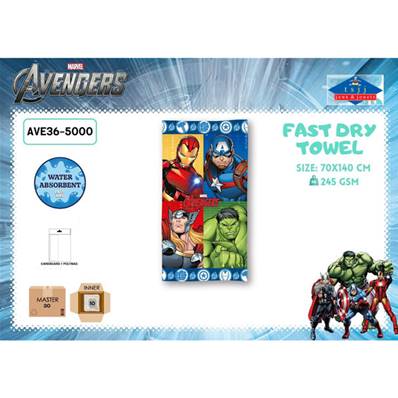 Serviette de Plage Avengers 70 x 140 Cm 100% Microfibres