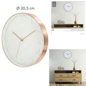 Horloge Ronde Blanche Cuivrée 30.5 cm