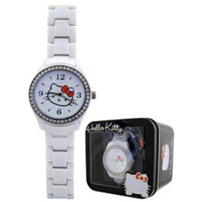 Montre Blanche Strass HELLO KITTY