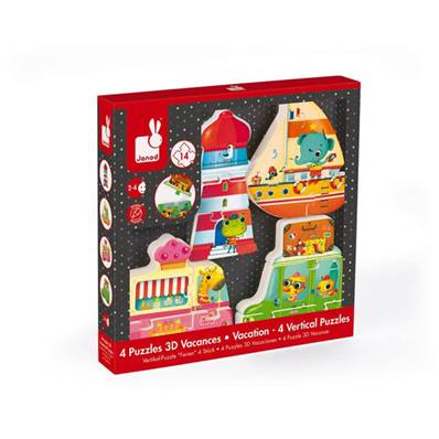 Coffret 4 Puzzles 3D Vacances