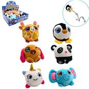Balle Rebondissante Peluche 6,5 Cm 6 Modèles Assortis