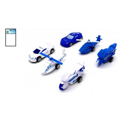 Vehicule Police 9 Cm 6 Assortis