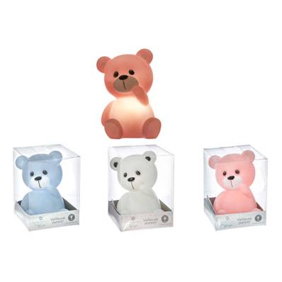 Veilleuse LED Ourson 3 Couleurs 14 Cm