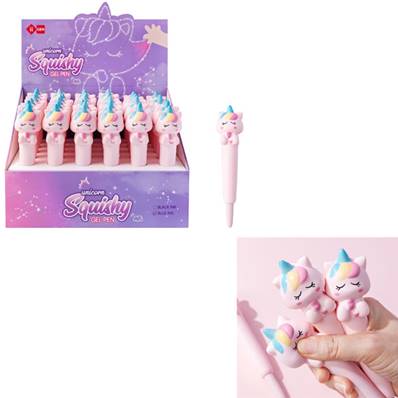 Stylo Gel Squishy Licorne Encre Bleue 0,5 mm